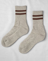 GYM SOCKS IN OAT COCOA STRIPE