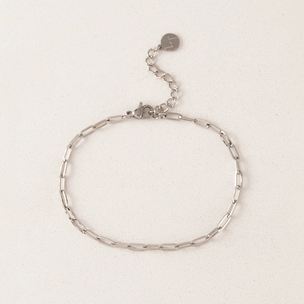 PAPERCLIP CHAIN BRACELET IN SILVER