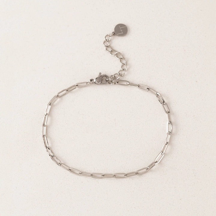 PAPERCLIP CHAIN BRACELET IN SILVER