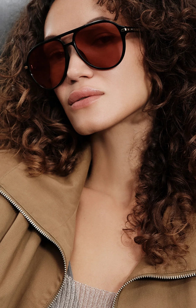 Day One Sunglasses in Black/Dark Apricot