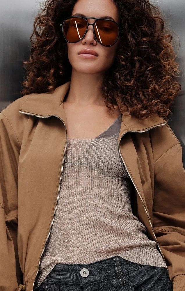 Day One Sunglasses in Black/Dark Apricot
