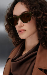 Nice Try Sunglasses in Olive/Brown
