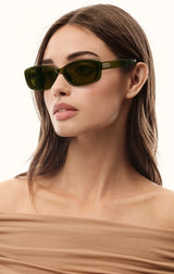 Vibe Check Sunglasses in Olive/Olive