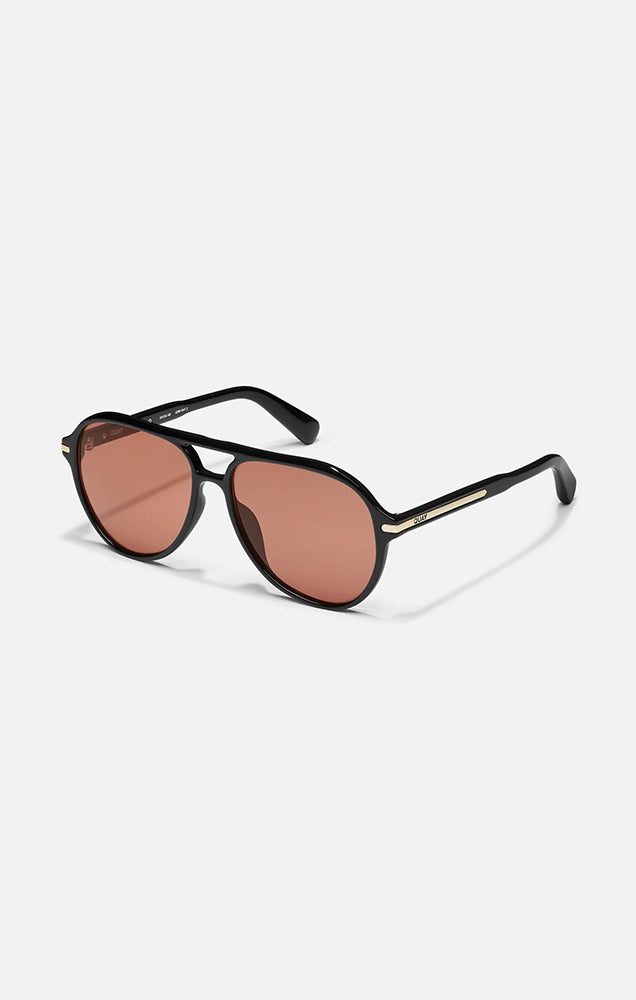 Day One Sunglasses in Black/Dark Apricot