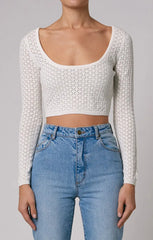 ROLLA'S DIAMOND KNIT SCOOP TOP