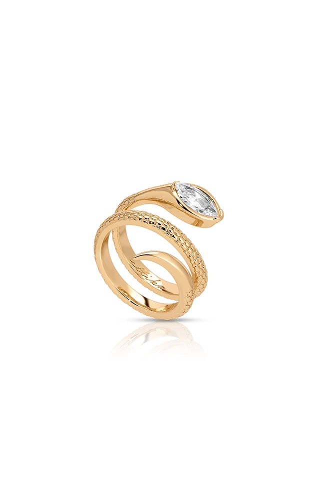 Marquise Coiled Snake Ring