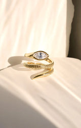 Marquise Coiled Snake Ring