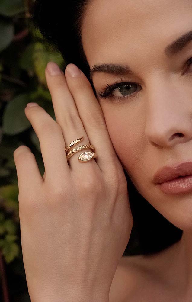 Marquise Coiled Snake Ring