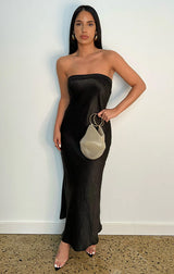 LEILA SLIP DRESS IN BLACK
