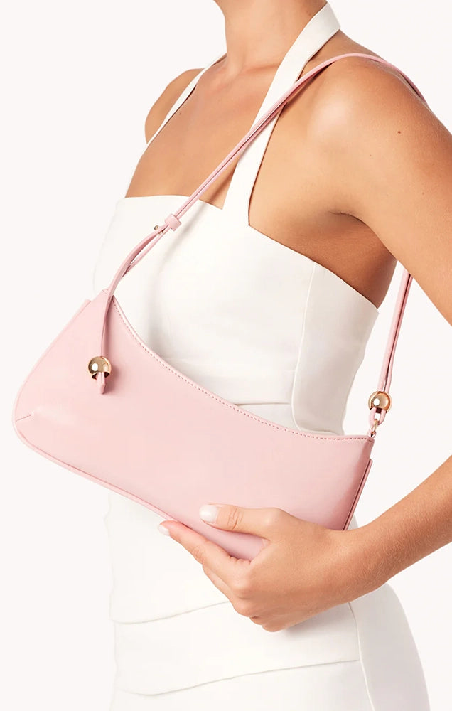 ROSABELLE SHOULDER BAG IN BALLET PINK SHINE