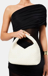 SOLENE WOVEN HANDLE BAG IN BONE