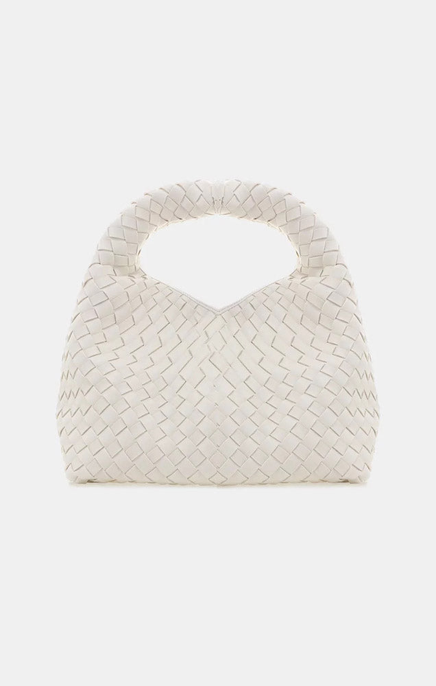 SOLENE WOVEN HANDLE BAG IN BONE