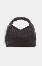 SOLENE WOVEN HANDLE BAG IN CHOCOLATE