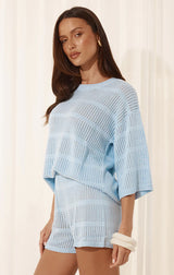 SAMIA TOP IN SKY BLUE