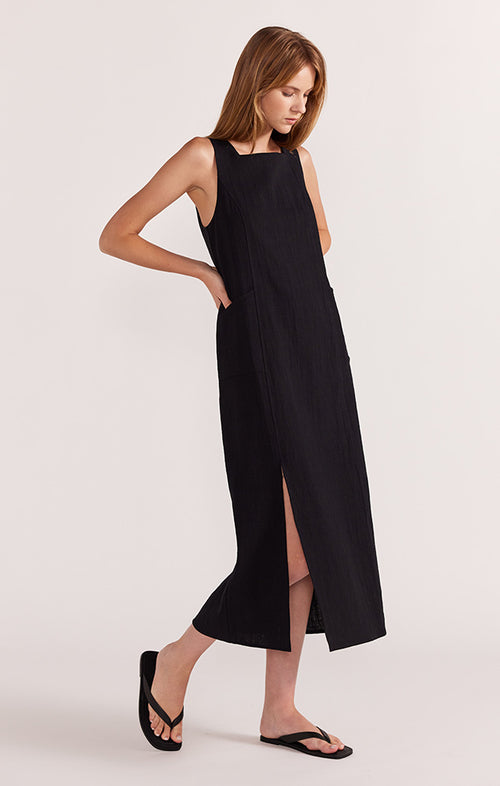 STAPLE THE LABEL HARPER SHIFT MIDI DRESS