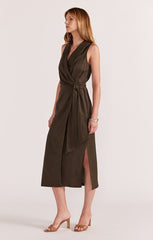 STAPLE THE LABEL SASKIA WRAP MIDI DRESS