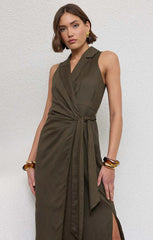 STAPLE THE LABEL SASKIA WRAP MIDI DRESS