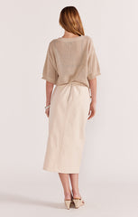 STAPLE THE LABEL INES DENIM MIDI SKIRT