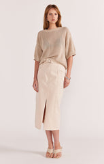 STAPLE THE LABEL INES DENIM MIDI SKIRT