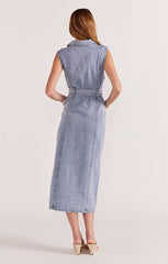 STAPLE THE LABEL CALLA DENIM MIDI DRESS