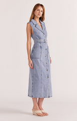 STAPLE THE LABEL CALLA DENIM MIDI DRESS