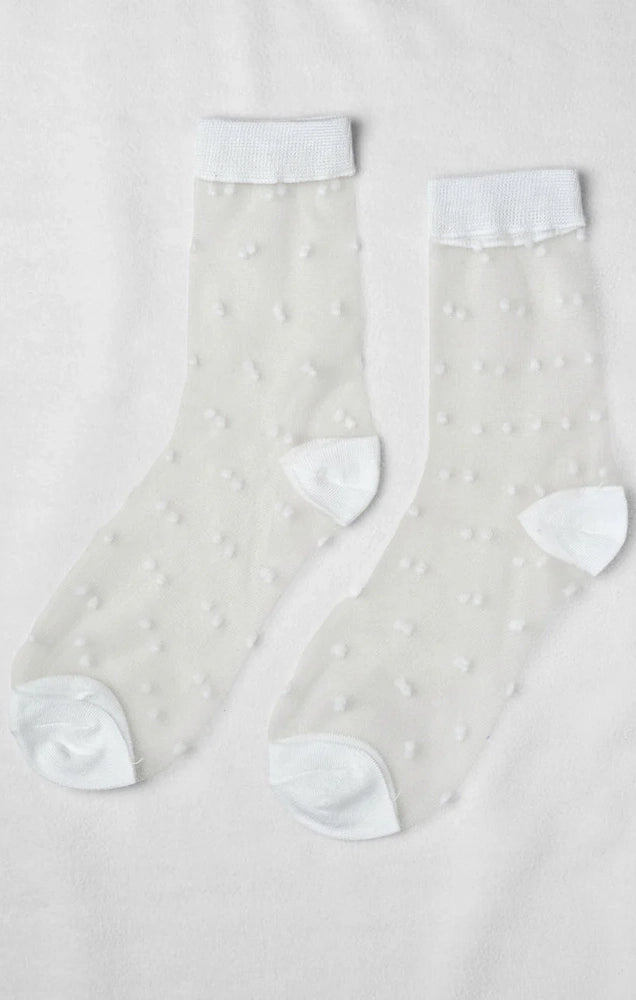 SHEER DOTS SOCKS IN WHITE