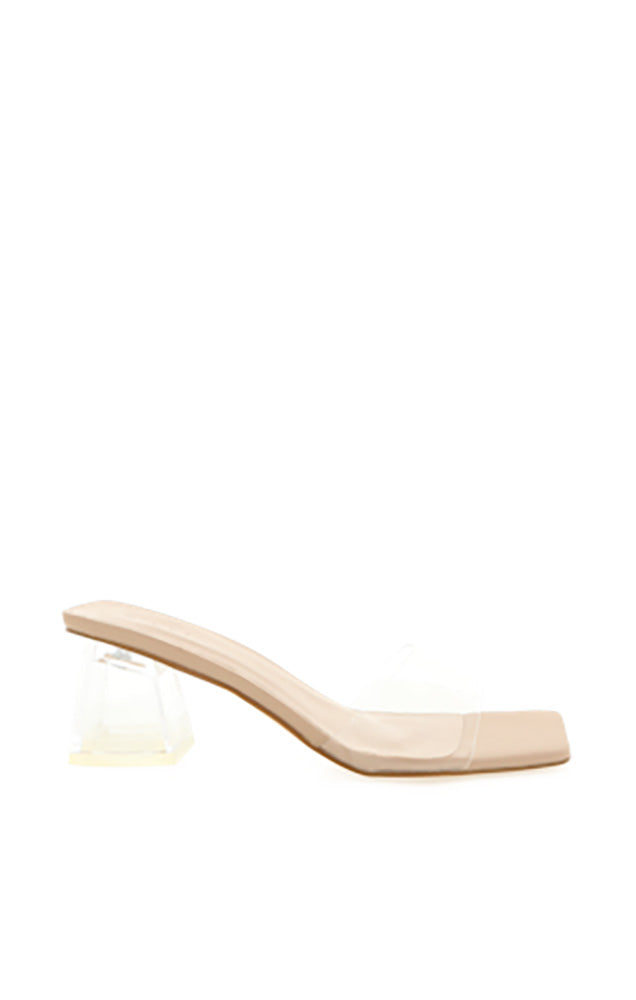 XAVA HEEL IN NUDE/CLEAR