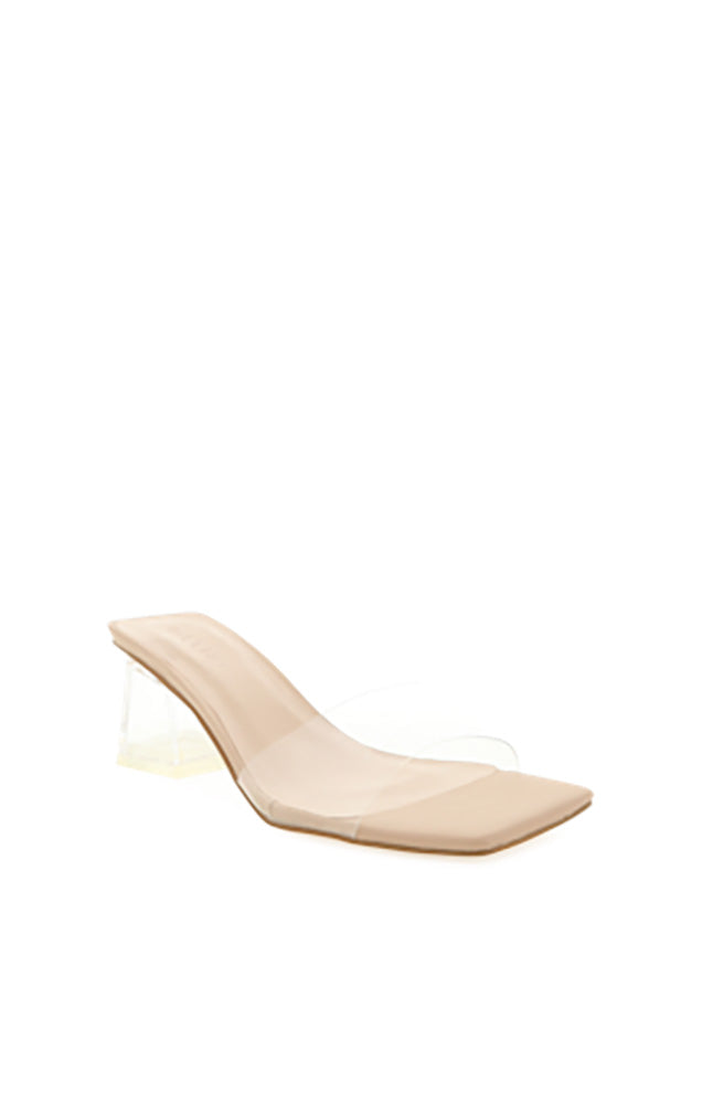 XAVA HEEL IN NUDE/CLEAR