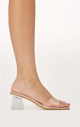XAVA HEEL IN NUDE/CLEAR