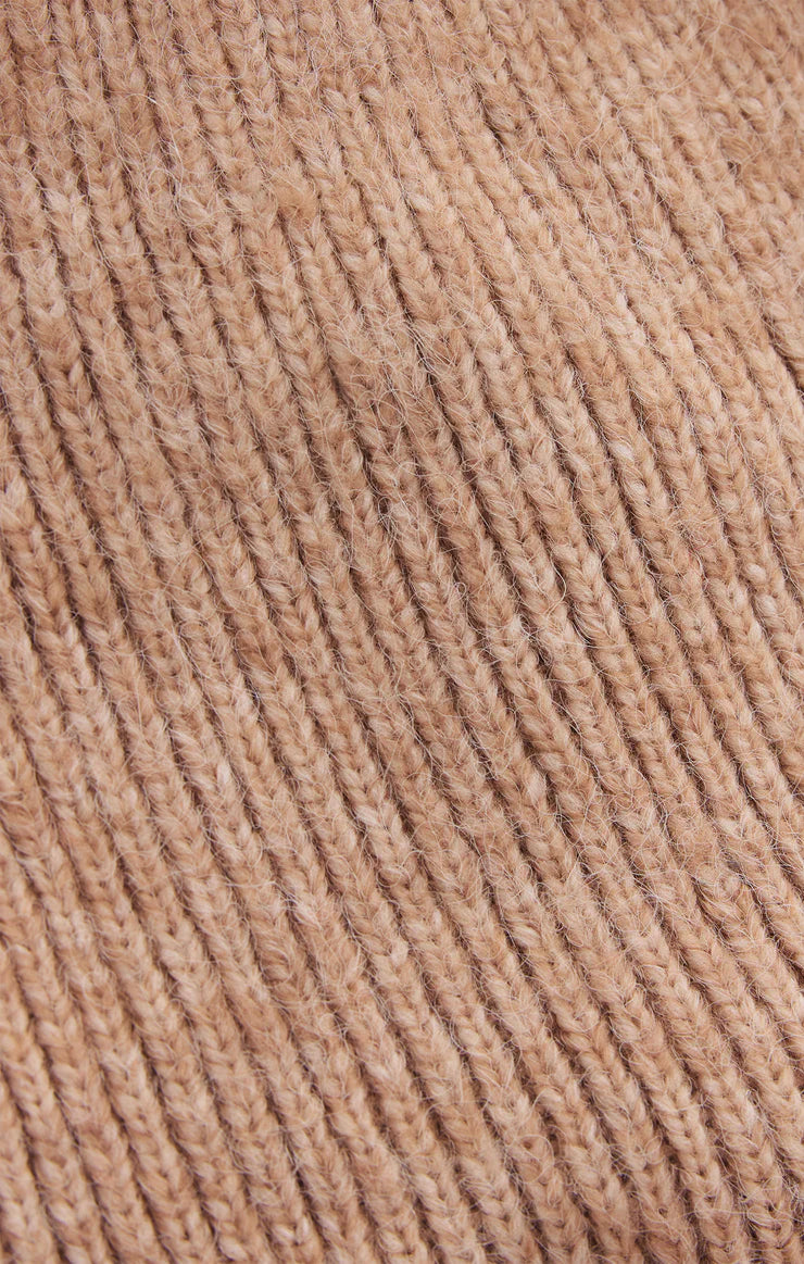 GLACIER LUXE BEANIE IN HEATHERED CAMEL