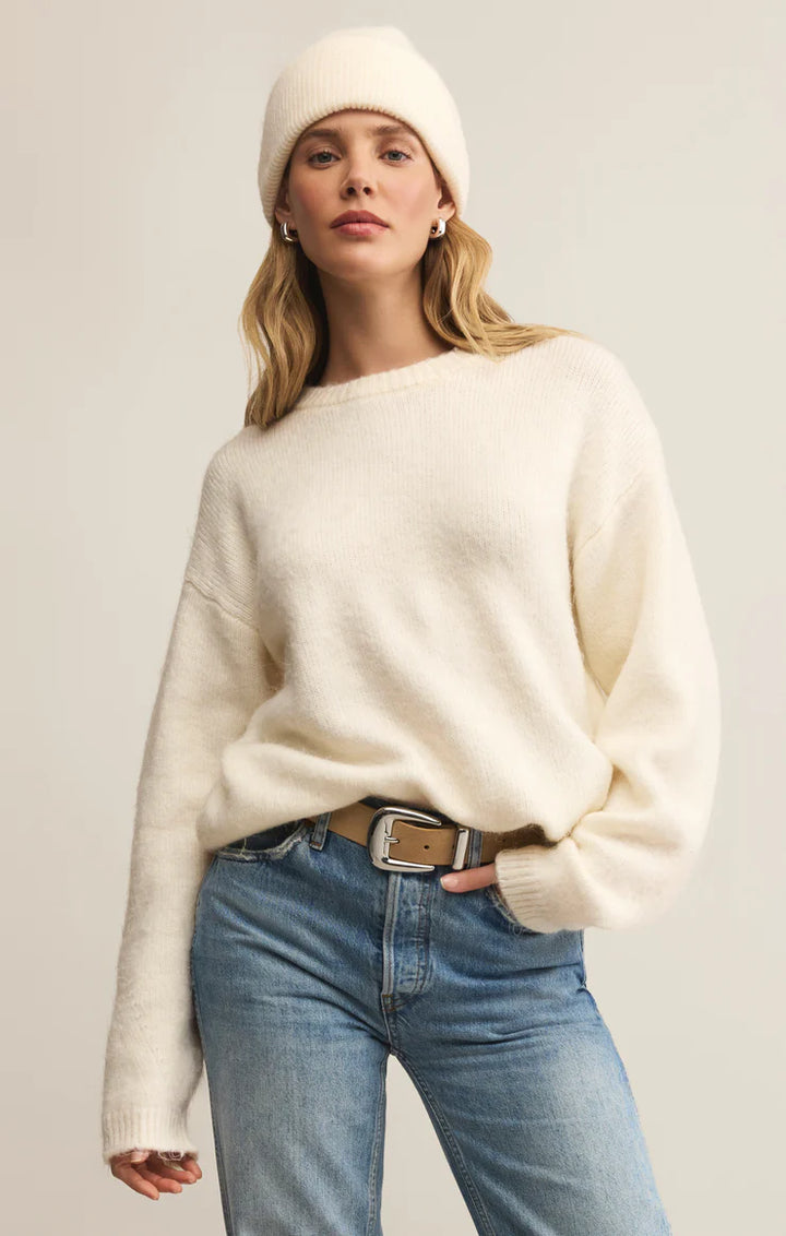 GLACIER LUXE BEANIE IN WARM WHITE