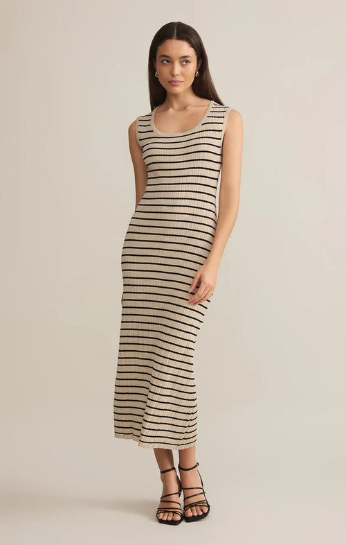 Z SUPPLY GISELE STRIPE RIB MAXI DRESS
