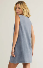 Z SUPPLY SLOANE V-NECK JERSEY DENIM MINI DRESS