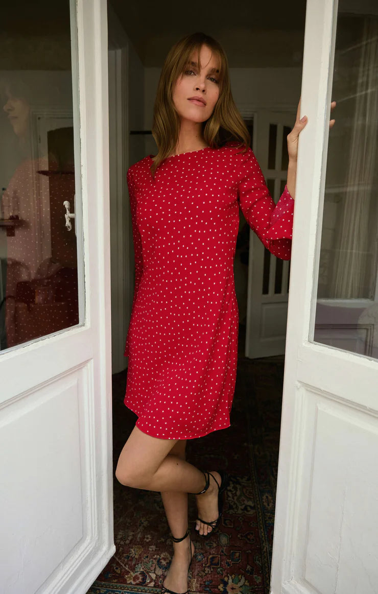 CAMPBELL DOT CREPE MINI DRESS