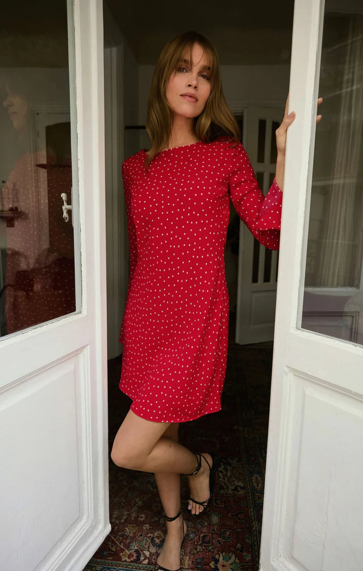 CAMPBELL DOT CREPE MINI DRESS