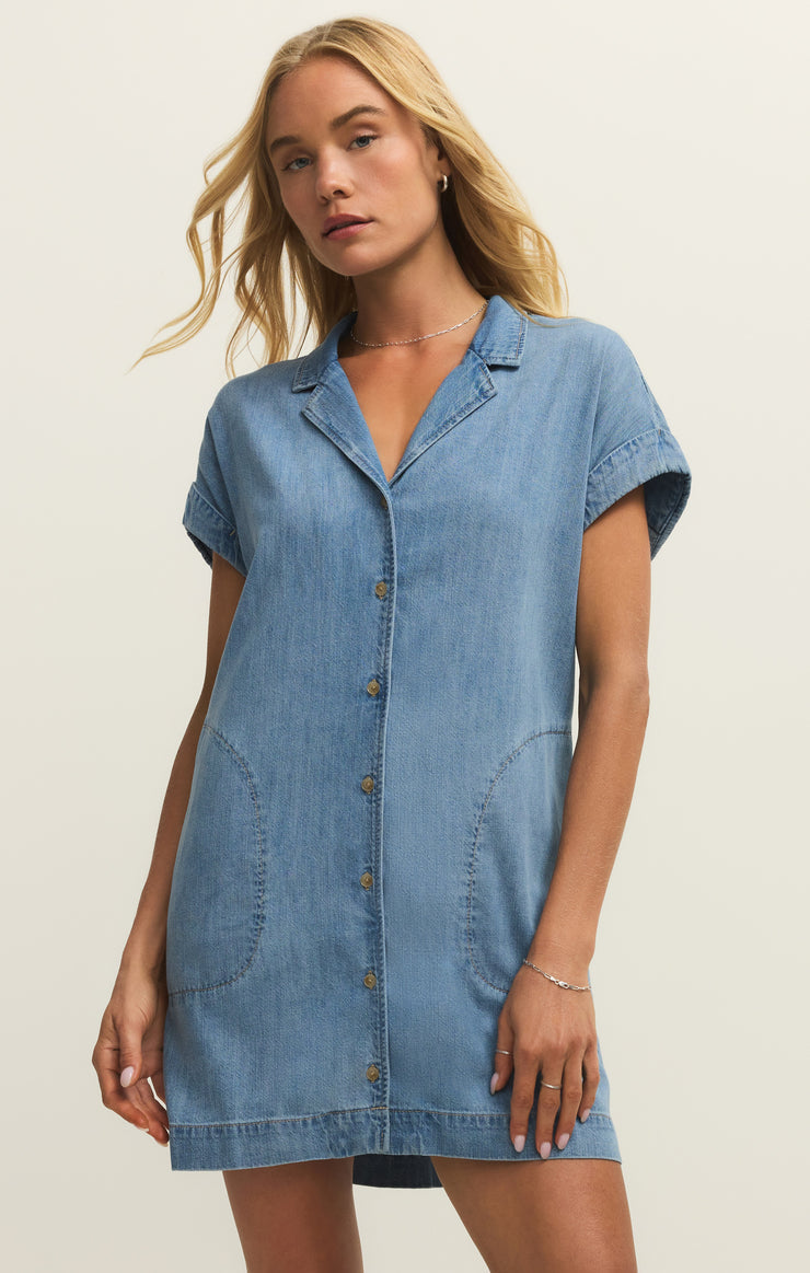 NAPA LIGHTWEIGHT DENIM MINI DRESS