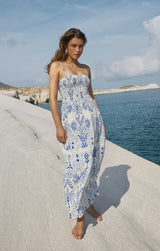 NADINE AIRY PALM MAXI DRESS