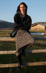 Z SUPPLY MILES PERFECT KNIT DENIM JACKET IN BLACK SAND