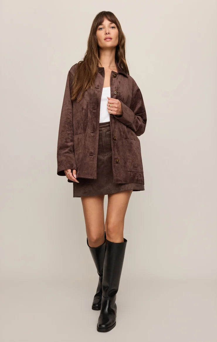 Decker Faux Suede Chore Coat