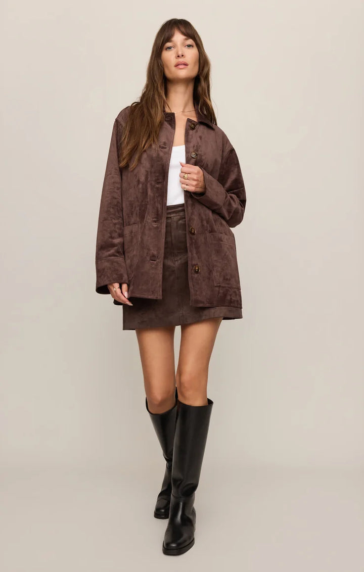Decker Faux Suede Chore Coat