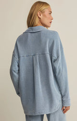 ALL DAY KNIT DENIM JACKET IN OCEAN AIR INDIGO