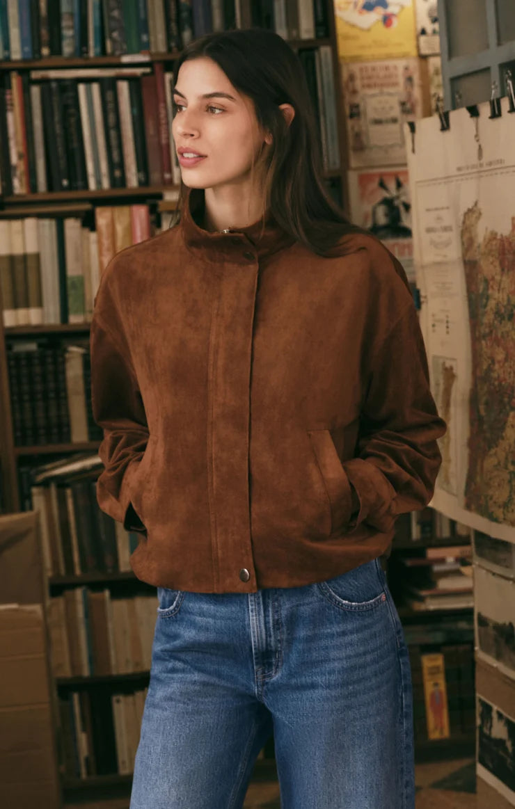 Corin Faux Suede Bubble Hem Jacket