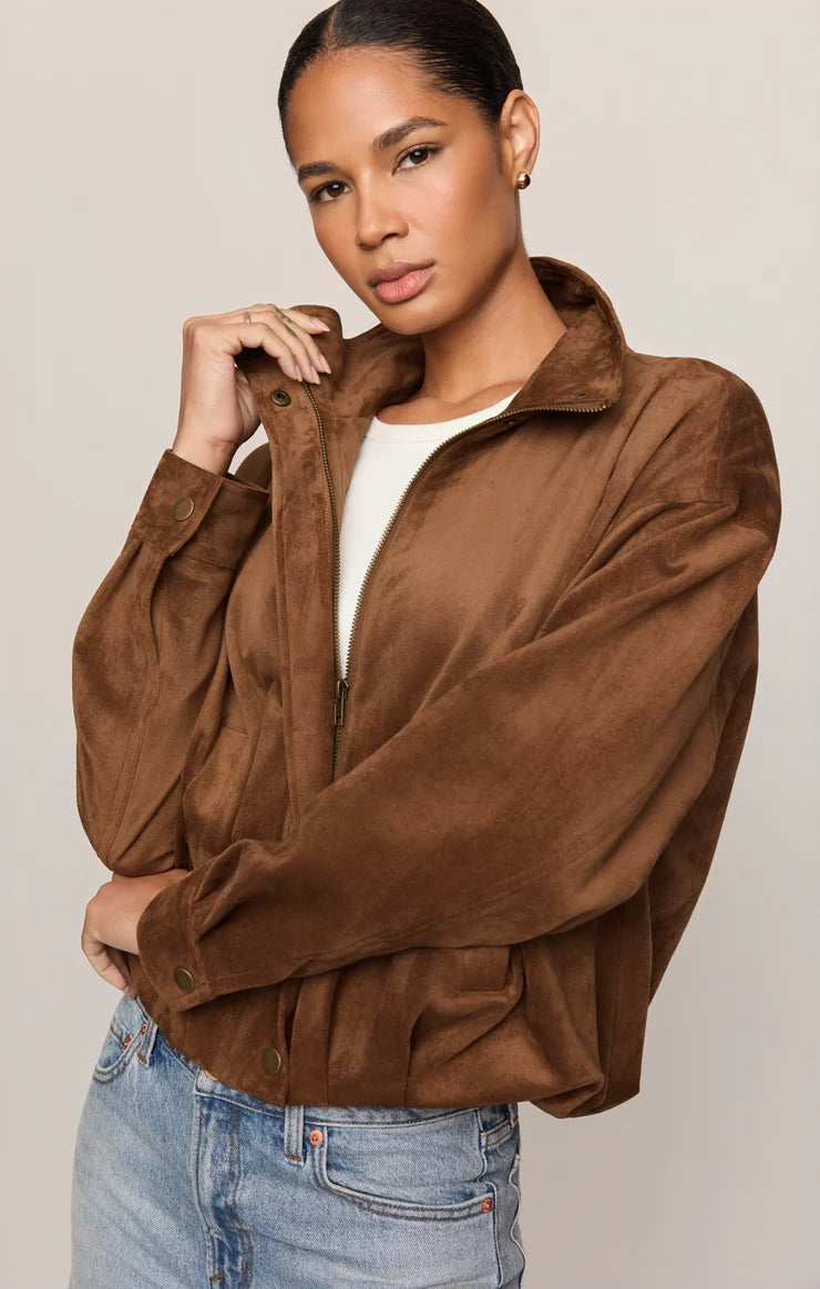 Corin Faux Suede Bubble Hem Jacket