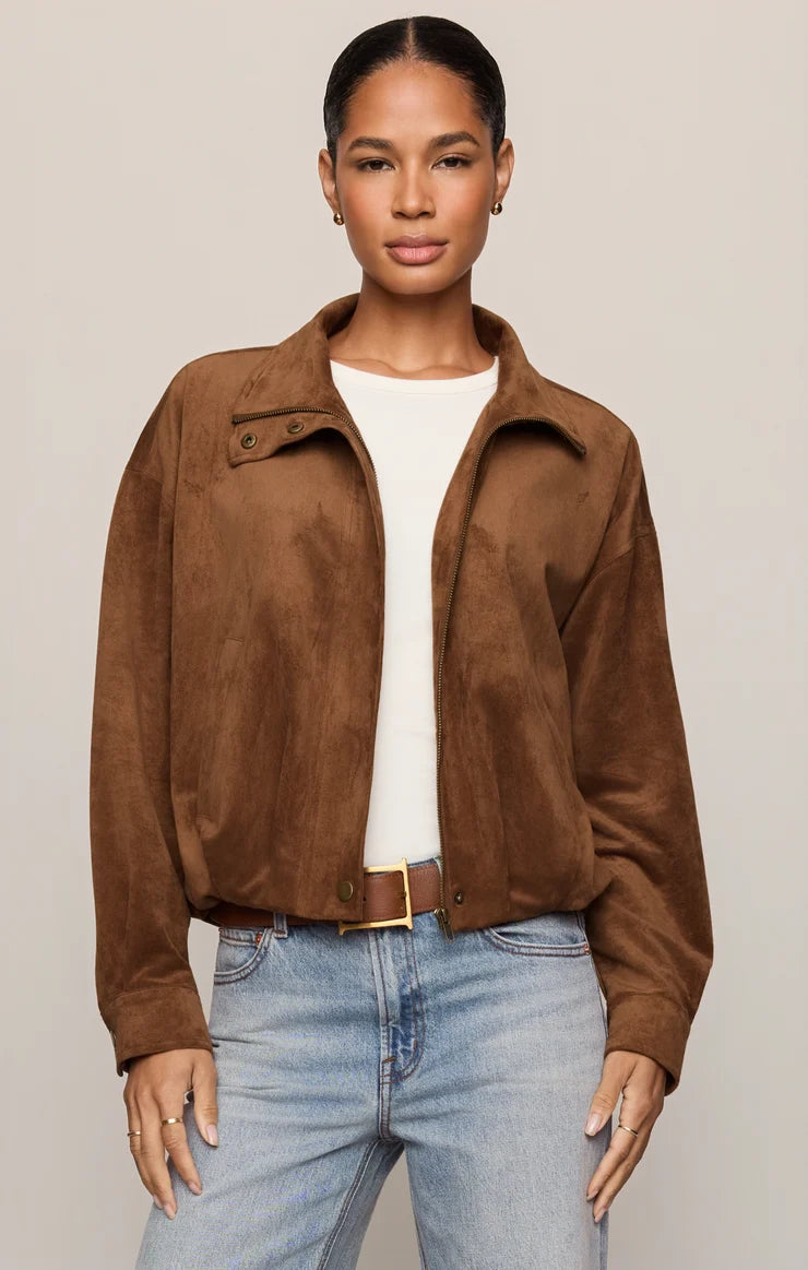 Corin Faux Suede Bubble Hem Jacket