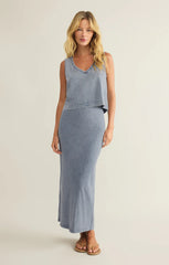 Z SUPPLY GAIL JERSEY DENIM MIDI SKIRT