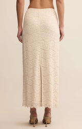 VIA LACE MIDI SKIRT IN CLOUD