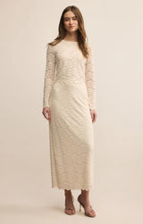 VIA LACE MIDI SKIRT IN CLOUD