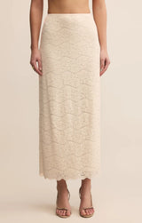 VIA LACE MIDI SKIRT IN CLOUD