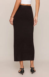Cozy Moment Sweater Midi Skirt in Dark Roast