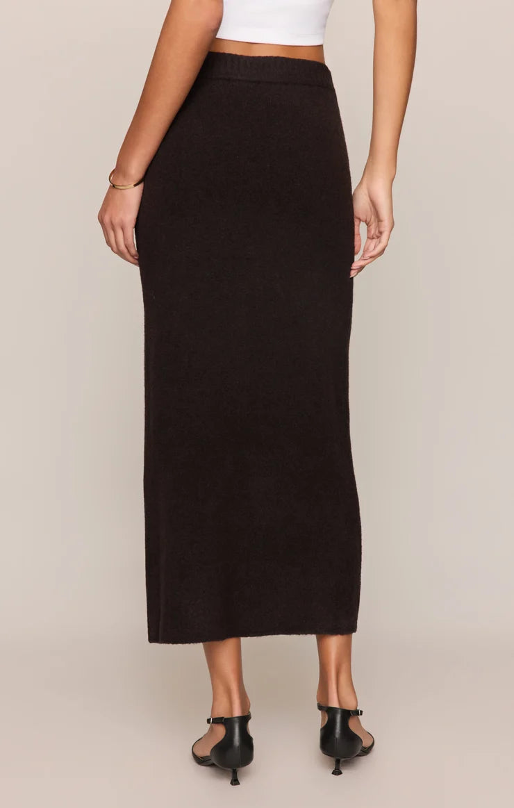 Cozy Moment Sweater Midi Skirt in Dark Roast